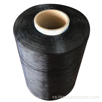 DOPE BARVED TWISTED POLYESTER YARN 1100DTEX/192F 60Z BALCK